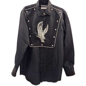 Vintage H Bar C California Ranchwear Long Tail Eagle  Men's Bib Shirt Pearl Snap